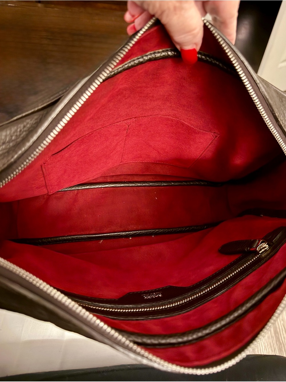 BALLY Italy Dark Brown Leather Crossbody Messenger Bag - Picture 7 of 13